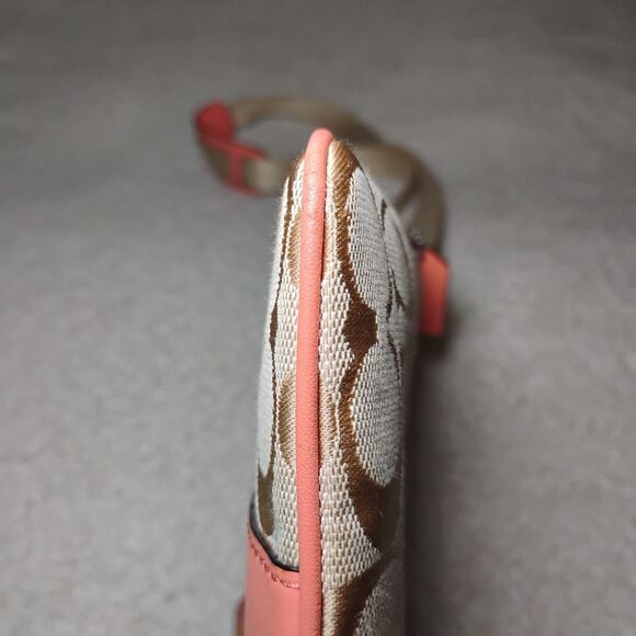 COACH Heritage Signature Stripe Swingpack F4886 Orange/Coral Logo Fall Mini - Picture 6 of 15